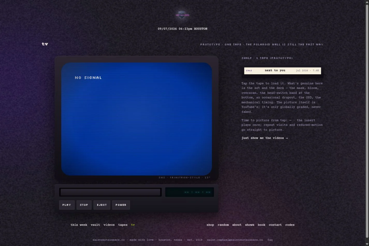 Saint Raphael broadcast-inspired archive